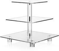 YestBuy 3 Tier Clear Square Cupcake Stand NO LEGS