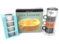 Mini Bowl Set of 4, Espresso Mugs, Juice Extractor