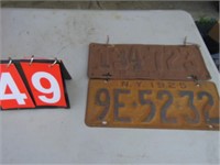 LICENSE PLATE - NY 1922 AND 1925