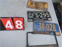 LICENSE PLATES - NY FARM, MICHIGAN 1979, NY EMPIRE