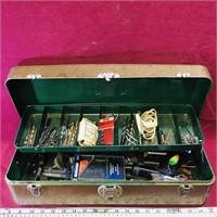 Toolbox Filled With Assorted Hardware (Vintage)