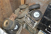 (4) Metal Milk Crates and a lot of Small Tires