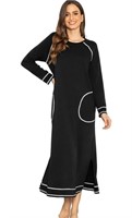 (Size: 3XL - black) Ekouaer Women's Nightshirt