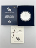 2014-W UNC US Silver Eagle