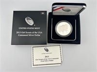 2013 US Comm. Girl Scouts Silver Proof Dollar
