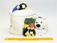 Christmas around the world polar bear cookie jar
