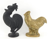 Vintage Brass Rooster/Chicken Figure - 6-1/2" H x