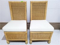 (2) Bamboo Dining Table Chairs