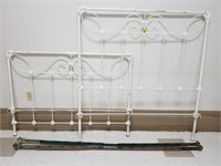 White Cast Iron Headboard, Footboard & Rails