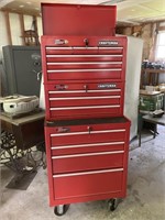Craftsman 13 drawer and top tool chest on w