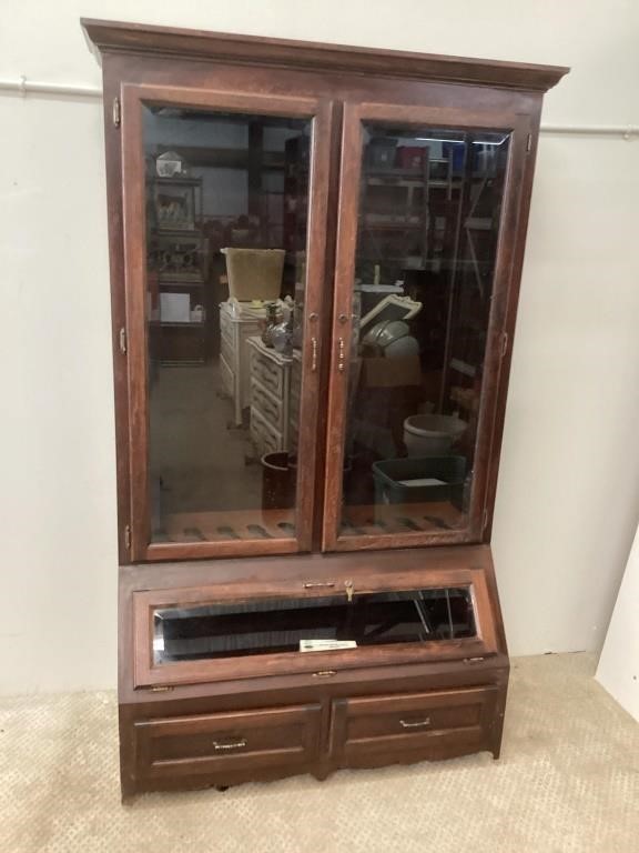 Gun Cabinet With Showcase & Drawers