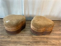 Pair of Sherrill Furniture Clover Brown Ottomans