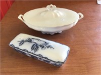 Porcelain Gravy Bowl With Lid, Porcelain Butter