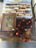 Sleigh Bells, Vintage Mail Box Door, Craft Rubber