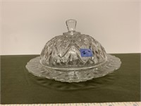 Clear Domed Glass Butter Dish