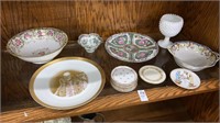 Fine antique porcelain dishes lot pope plate