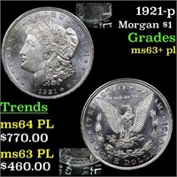 1921-p Morgan $1 Grades Select Unc+ PL