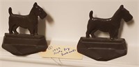 1929 Scottish Terrier cast iron bookends SIGNED
