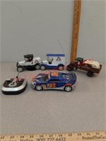 Lot of vintage diecast truck coin banks and RC