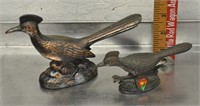 2 metal road runner souvenir figures