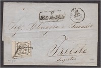 Roman States Stamps #9 tied on 1859 Cover with Tri