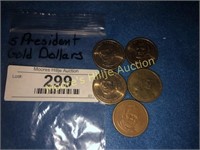 President Gold Dollar Coins (5)