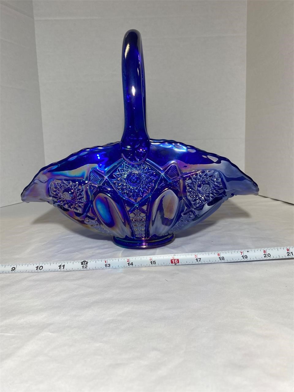 Blue Glass Flower Pot Basket
