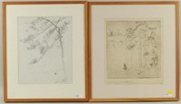 Alfred Hutty, Two Works, Sketch & Etching