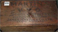 wooden crates: Martin Scotch Whiskey