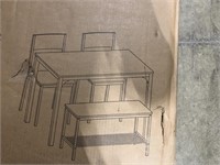 Table with 2 chairs and bench