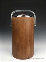 Teak Thermos Ice Bucket with Glass Liner