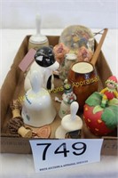 Box of Misc. Bells, Figurines & More