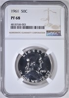 1961 FRANKLIN HALF DOLLAR, NGC PF-68