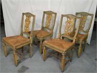 Set of 4 Italian Painted Side Chairs.1920s-40s