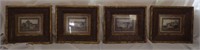 Set Of 4 Euro Style Castles Framed Pictures