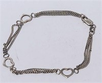 Hearts Bracelet Sterling Silver Bracelet VTG