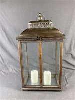 Vintage Patio Lantern with Candles (Chrome Top)