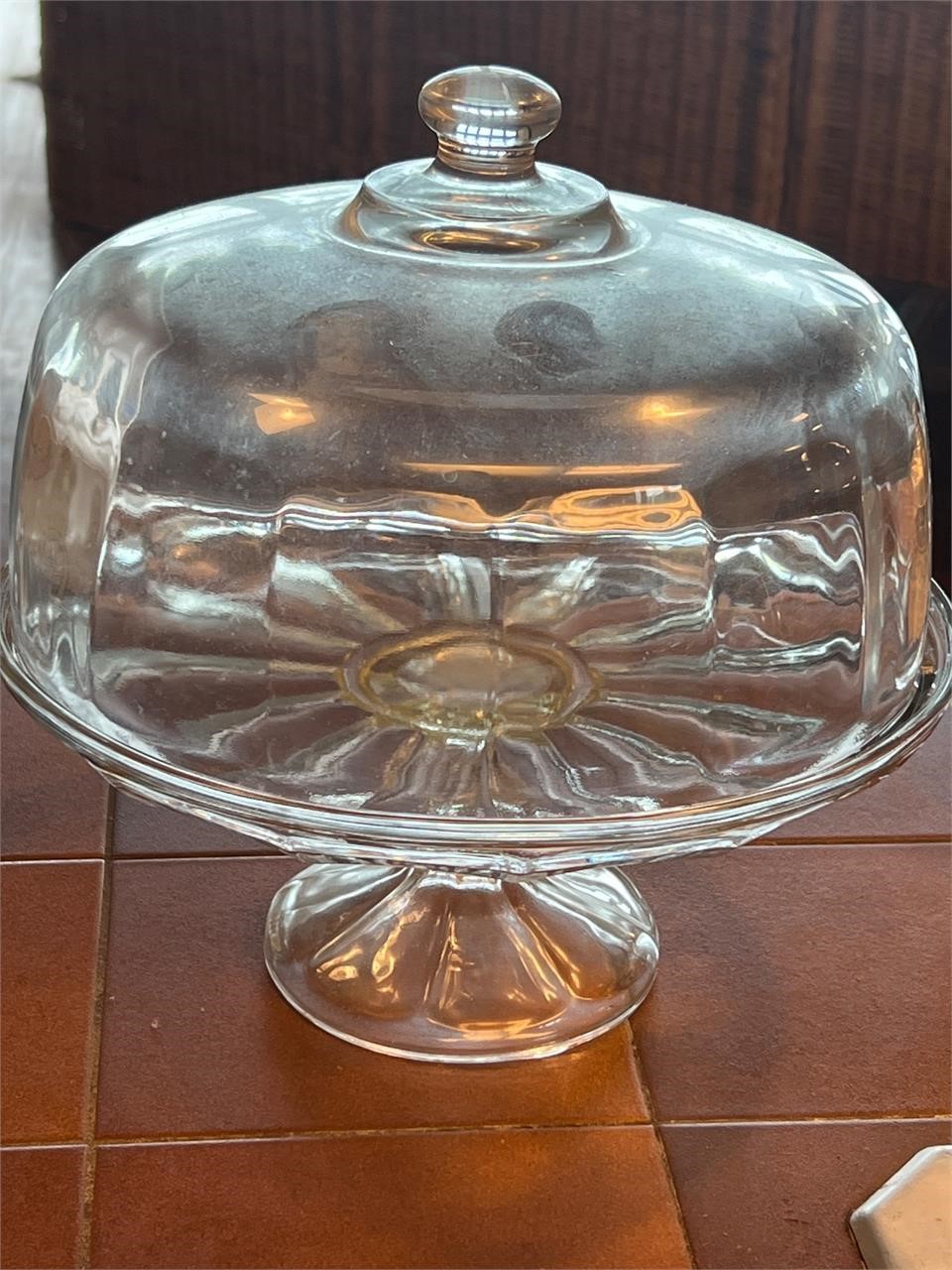 Vintage cake stand domed lid