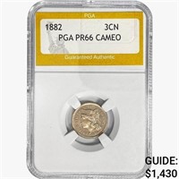 1882 Nickel Three Cent PGA PR66 Cameo