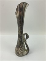 Vtg Silverplate Swan Bud Vase 7"H