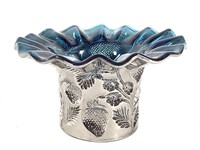 Blue Strawberry Hat Vase w/ Mirrored Finish
