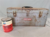 Vintage Craftsman toolbox and Chevron can