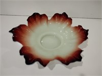 Antique Custard Glass Ruffled Rim Bowl