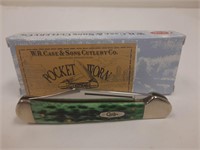 Case XX Mini Copperlock green bone handled knife