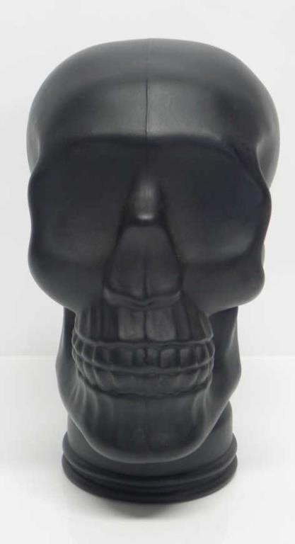 MATTE BLACK SKULL HOLLOW HEAD SCULPTURE