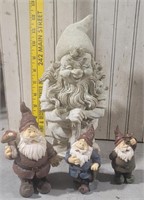 4 garden gnomes - resin
