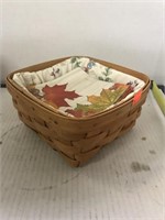 Longaberger basket.  7.5in square x 3.5in high