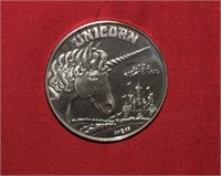 1oz .999 Unicorn Silver Round 1985
