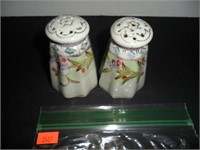 White & Green Salt and Pepper Shakers