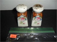 White with Pink flowers Salt and Pepper Shakers